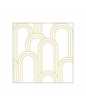 Servetele de masa, 20 buc, 33x33 cm, Geometric Lines Gold/White - AMBIENTE